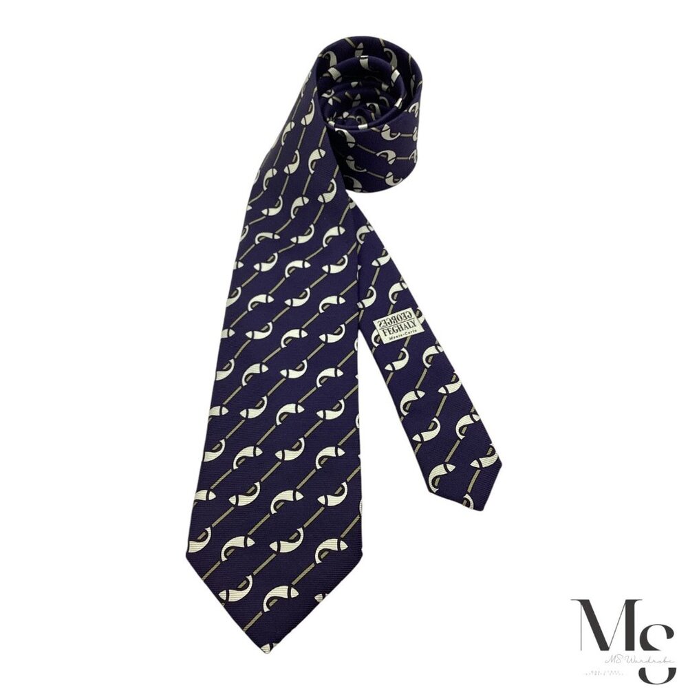 LIMITED EDITION GEORGES FEGHALY ‘’RAYURES OCEANES ‘’ Silk Tie France W:3.75" NWT